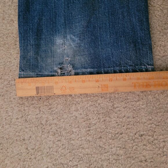 Vtg Phat Farm Jeans Mens 38x33 (32L) Blue Baggy Hop Hop Skater Logo Patches Y2K - Picture 16 of 16